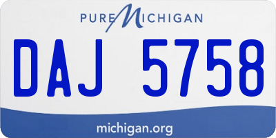 MI license plate DAJ5758