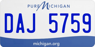 MI license plate DAJ5759