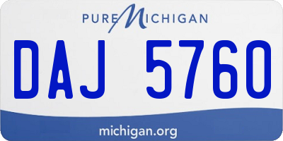 MI license plate DAJ5760