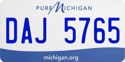 MI license plate DAJ5765