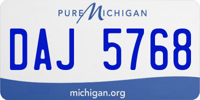 MI license plate DAJ5768