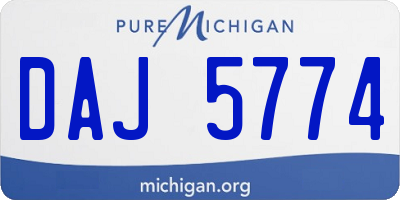 MI license plate DAJ5774