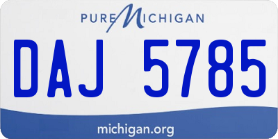 MI license plate DAJ5785