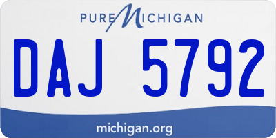 MI license plate DAJ5792