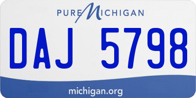 MI license plate DAJ5798
