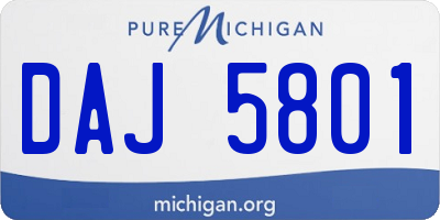MI license plate DAJ5801