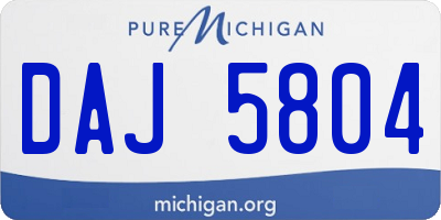 MI license plate DAJ5804