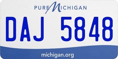 MI license plate DAJ5848