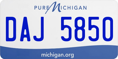 MI license plate DAJ5850