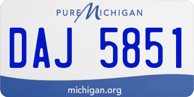 MI license plate DAJ5851