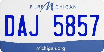 MI license plate DAJ5857