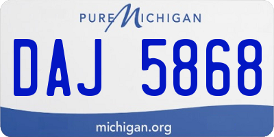 MI license plate DAJ5868