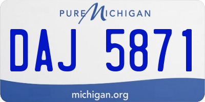 MI license plate DAJ5871