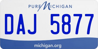 MI license plate DAJ5877