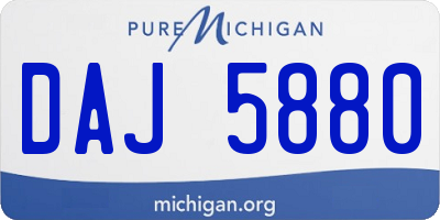 MI license plate DAJ5880
