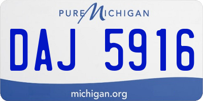 MI license plate DAJ5916