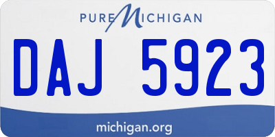 MI license plate DAJ5923