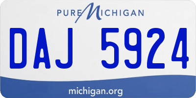 MI license plate DAJ5924