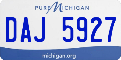 MI license plate DAJ5927