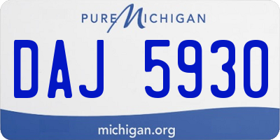 MI license plate DAJ5930