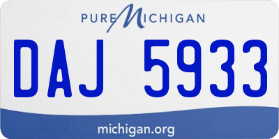 MI license plate DAJ5933