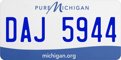 MI license plate DAJ5944