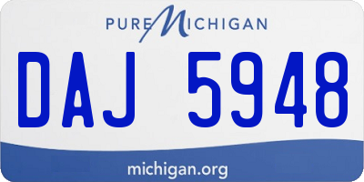 MI license plate DAJ5948