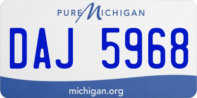 MI license plate DAJ5968