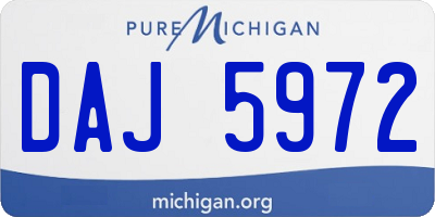 MI license plate DAJ5972