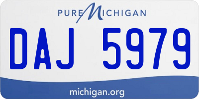 MI license plate DAJ5979