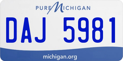 MI license plate DAJ5981