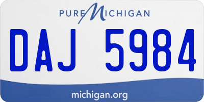 MI license plate DAJ5984