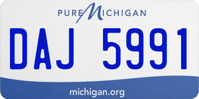 MI license plate DAJ5991