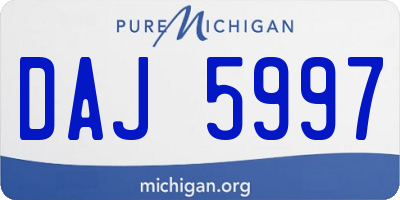 MI license plate DAJ5997