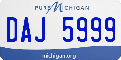 MI license plate DAJ5999