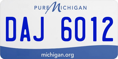 MI license plate DAJ6012