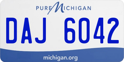MI license plate DAJ6042