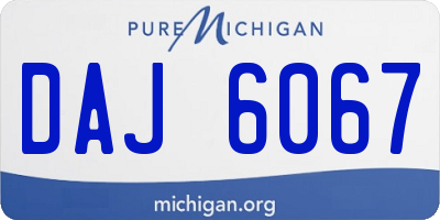 MI license plate DAJ6067