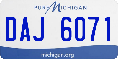 MI license plate DAJ6071