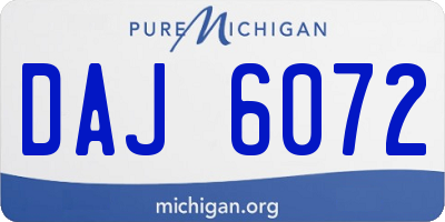 MI license plate DAJ6072