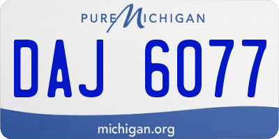 MI license plate DAJ6077