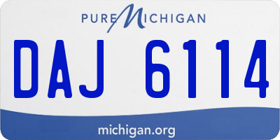 MI license plate DAJ6114