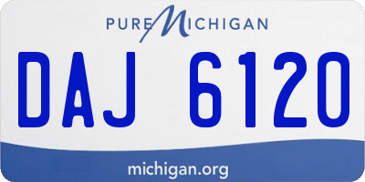 MI license plate DAJ6120