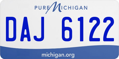 MI license plate DAJ6122