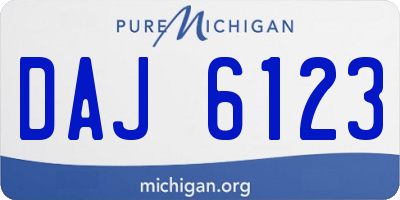 MI license plate DAJ6123