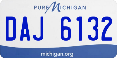 MI license plate DAJ6132