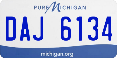 MI license plate DAJ6134