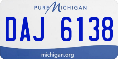 MI license plate DAJ6138
