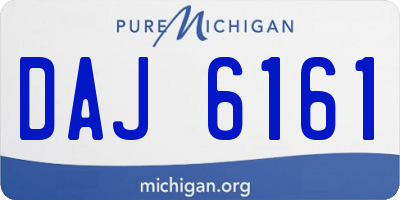MI license plate DAJ6161