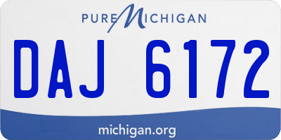 MI license plate DAJ6172